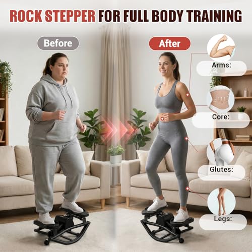 Side Stepper Exercise Machine - Glossy Black, 300 LBS Capacity