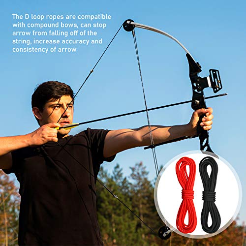 Archery D Loop Rope - 10ft Bowstring Serving - Black & Red