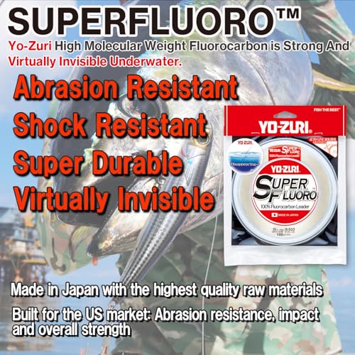 Duel SuperFluoro Leader 40 lb / 30 yd fluorocarbon fishing line, high knot & abrasion resistance