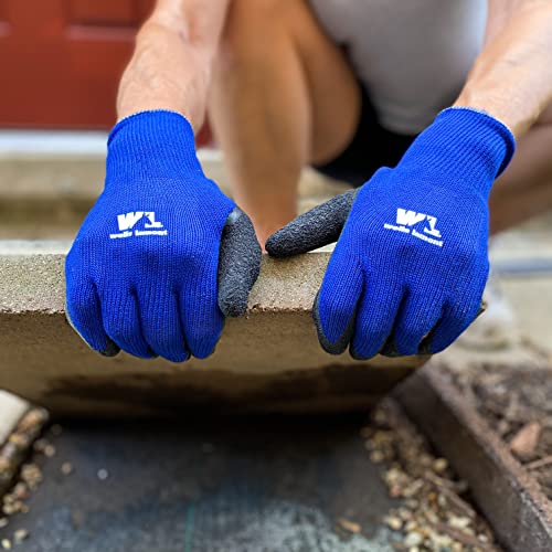 Latex Coated Work Gloves - Abrasion Resistant Grip - Polyester - X-Large Black