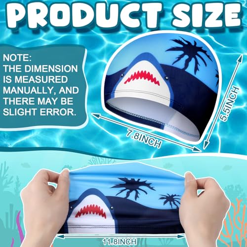 Fourluoo Kids Swim Caps Vibrant Style 4-Pack for Boys Girls Toddler 2-12 Long Short Hair Breathable Elastic Pool Swimming Hat