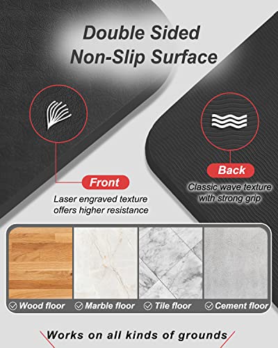 Black YR Yoga Mat 76x35 Inch Non Slip Exercise Mat 10mm Thick for Yoga & Workout