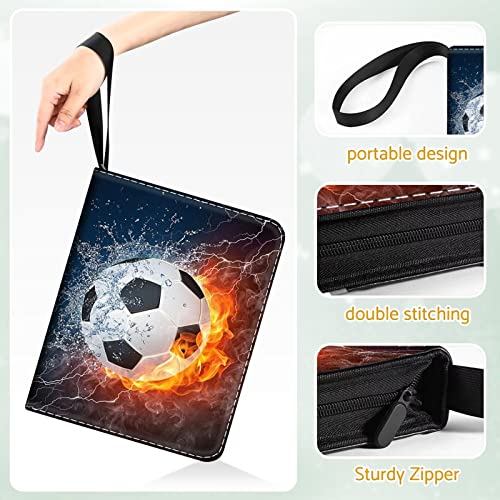 A-football Soccer Card Binder Holder 480 Pockets with 60 Removable Sleeves - Waterproof, Portable Collector Organizer by Bebomne