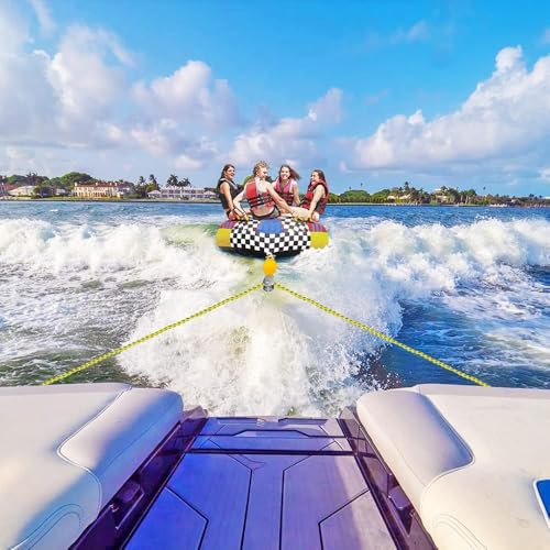 Heavy Duty Boat Tow Harness for Tubing - Yellow-Blue 8ft