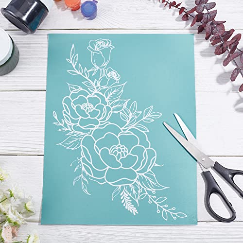 OLYCRAFT 11x8.6 Inch Self-Adhesive Silk Screen Printing Stencil Reusable Pattern Stencils Rose Flower for Painting on Wood Fabric T-Shirt Wall and Home Decorations