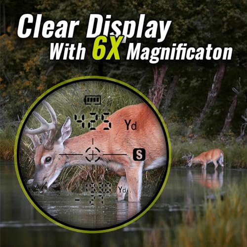 Hunting Rangefinder - Rechargeable Camo Laser Range Finder 700 Yards | 6X Magnification, Water-Resistant, Carry Case - Leaf Camo