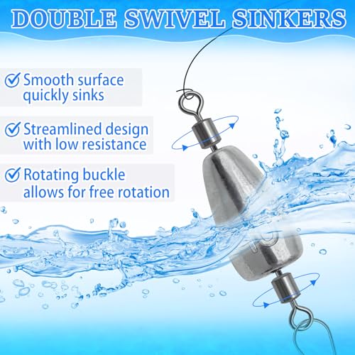 15Pcs 1/8oz Inline Fishing Weights with Swivel for Trolling