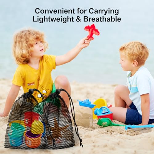 Mesh Drawstring Storage Bags - 6 Pack, 7.8x5.9In, Lightweight