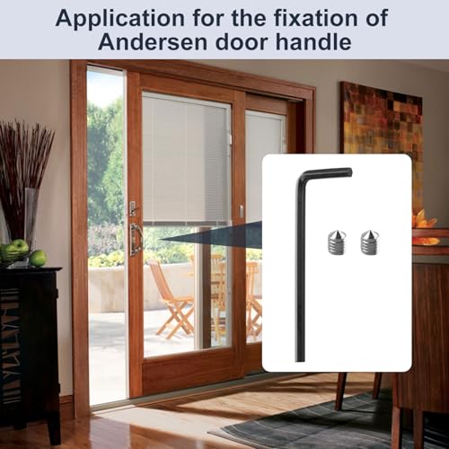 Handle Set Screw Package with Wrench for Anderson Storm Door Replacement Parts, for Andersen 1990 to 1999 Inswing Outswing Hinged Patio Doors, Fits for 400 Series Frenchwood Patio Doors