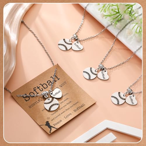 Softball Necklace Set - 12 Sport Charms Jewelry for Gifts