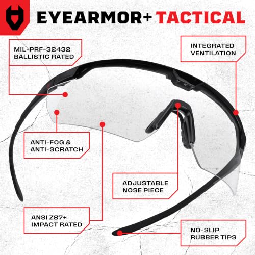 Ballistic Shooting Glasses - Clear Tactical Eye Protection