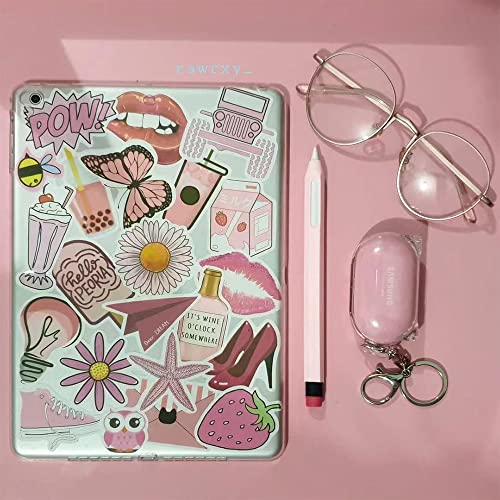 50 PCS Aesthetic Sticker Pack - Waterproof Vinyl Decals for Water Bottles - Pink