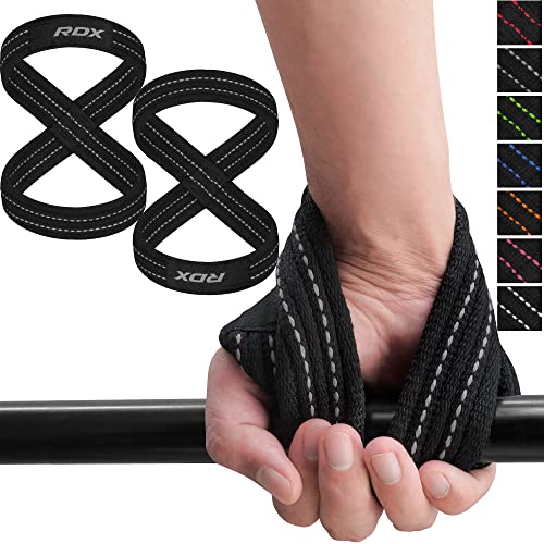 Figure 8 Weight Lifting Straps with Wrist Support - Black Gray