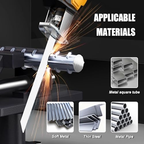 5 Pack 6 inch Reciprocating Saw Blades Set,18 TPI High Carbon Saw Blades, Metal Saw Blades with Organizer Case (5, 18TPI/150mm)