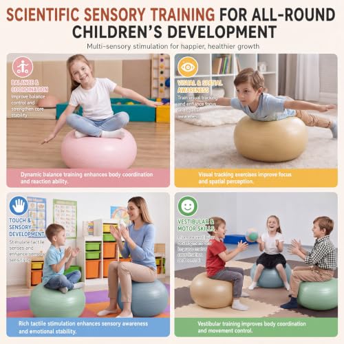 Inflatable Yoga Donut Ball Chairs - 4 Pcs Boho Color Set