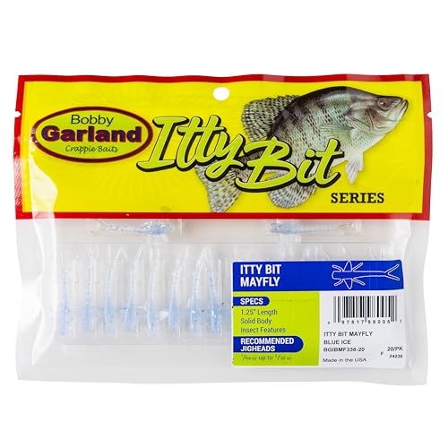 Itty Bit Mayfly Bait - Blue Ice, 1.25" - 20 Per Pack