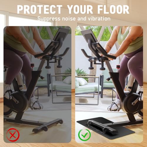 Non-Slip Exercise Bike Mat - 2PCS, 3MM Thickness for Home Gym