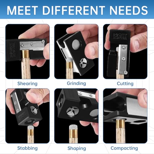 6-in-1 Pool Cue Tip Shaper Tool for Billiards & Pool Cue Maintenance