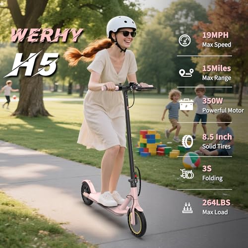 Foldable Electric Scooter 350W Motor, 19 MPH, 15 Mile Range