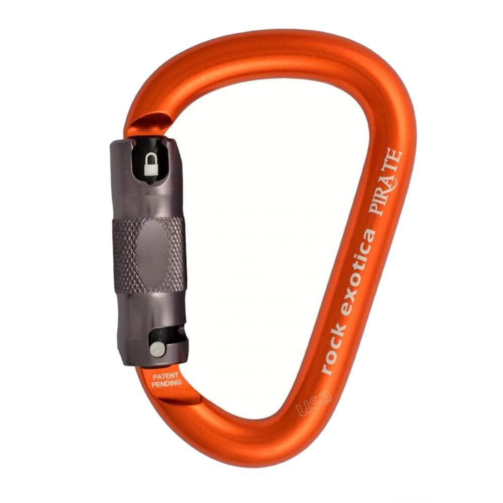 Rock Exotica Pirate Auto-Lock Carabiner - Heavy Duty Locking Carabiner for Rock Climbing and Professional Climbing Gear and Industrial Use - Pear-Shaped HMS Design, Made in The USA