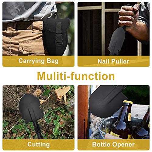 24.21'' Folding Camping Shovel with Pickaxe - Survival Multi-Tool with Carrying Bag