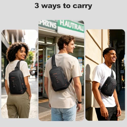 HEROIC KNIGHT Crossbody Sling Bag for Men & Women - Fits 11.3" iPad, Water-Resistant, Lightweight Daypack