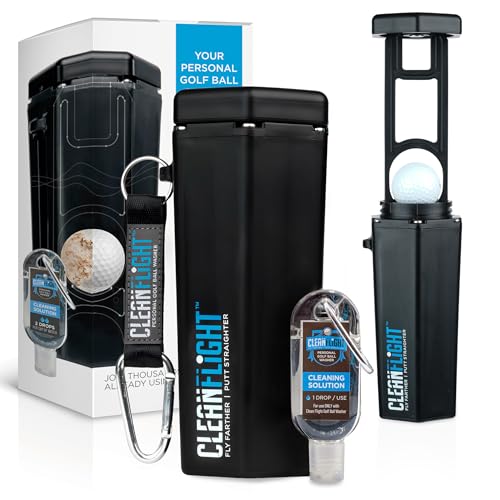 Portable Golf Ball Washer - Cleaner for Golf Bag or Cart - Black