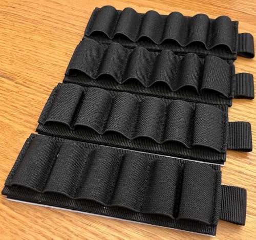 6 Round Shotgun Shell Holder Carrier - Black, Pack of 4