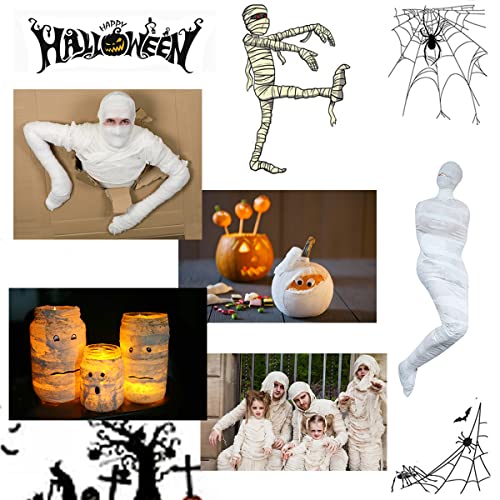 Self-Adhesive Mummy Bandage Wrap - 2 Rolls for Halloween Costumes
