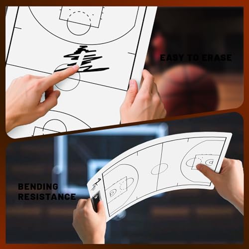 Basketball Coaches Clipboard - Double-Sided Dry Erase - White