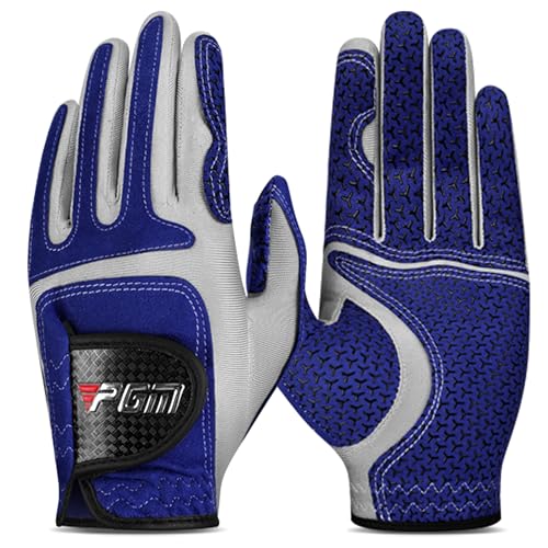 PGM Premium Left-Hand Golf Glove Men X-Large Blue - Comfortable, Durable Grip