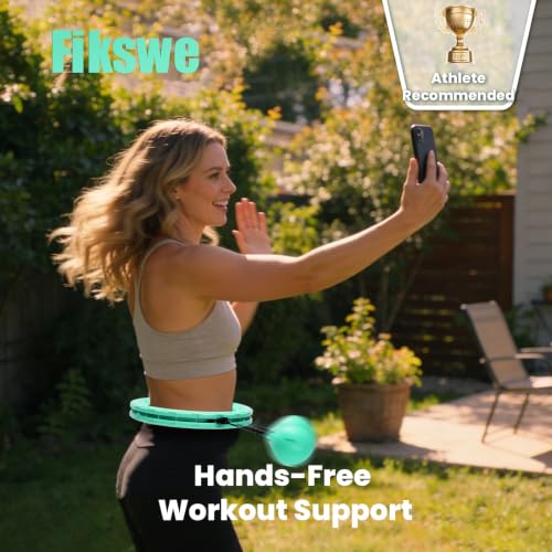 Weighted Hula Fitness Hoop for Adults - 30 Detachable Knots - Cyan