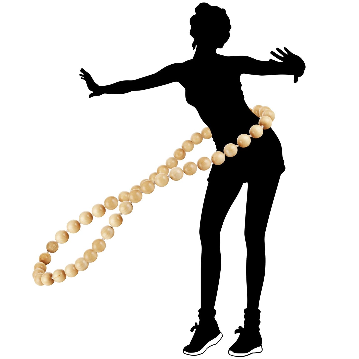 Weighted Wooden Hula Hoop for Fitness & Stress Relief – Natural Round Design with Soothing Wooden Ball Sounds for Deep Relaxation and Effective Exercise – Durable, Eco-Friendly Hoop