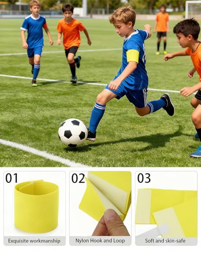 Captain's Armband Set - 6 Colors for Soccer & Rugby - Yellow