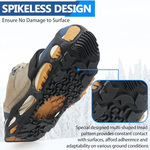 Spikeless Shoe Cleats - Anti-Slip Rubber Covers for Roofing & Wet Surfaces - Large/X-Large