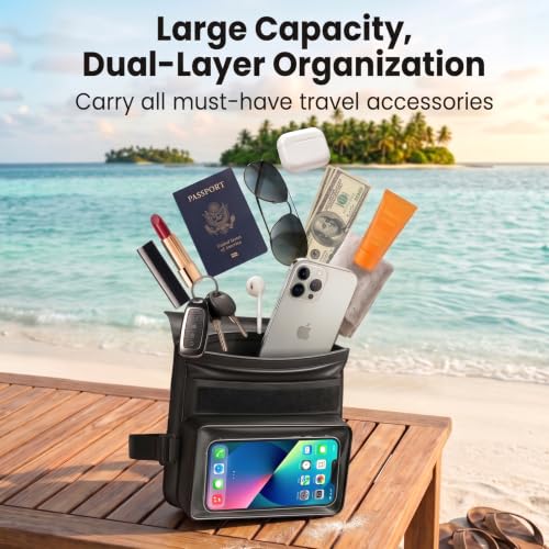 Niveaya Black & Black IPX8 Waterproof Floating Fanny Pack for Phone & Passport