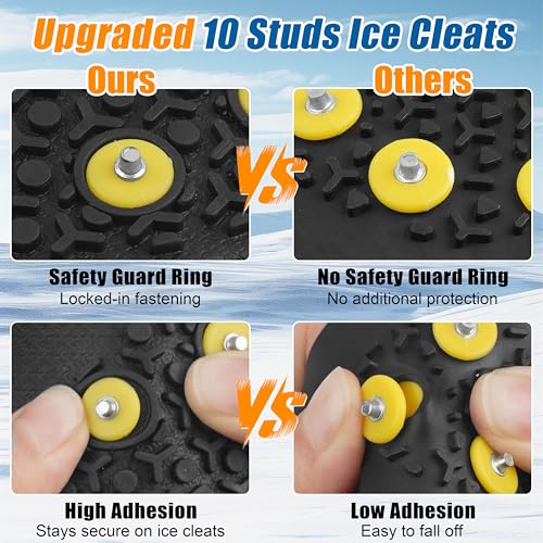 Ice Traction Cleats for Shoes & Boots - Large (7-9.5 Men/8.5-11 Women)
