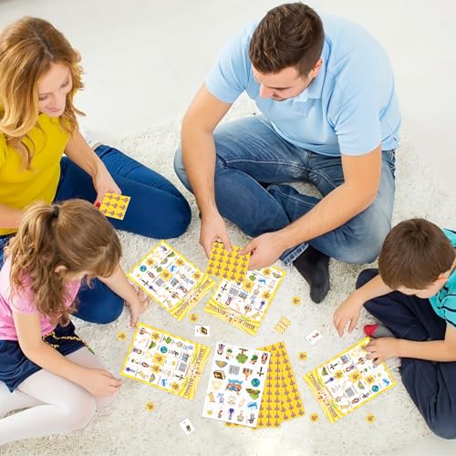 Bible Bingo Game for Kids - 30 Player Cards & Chips - Bible