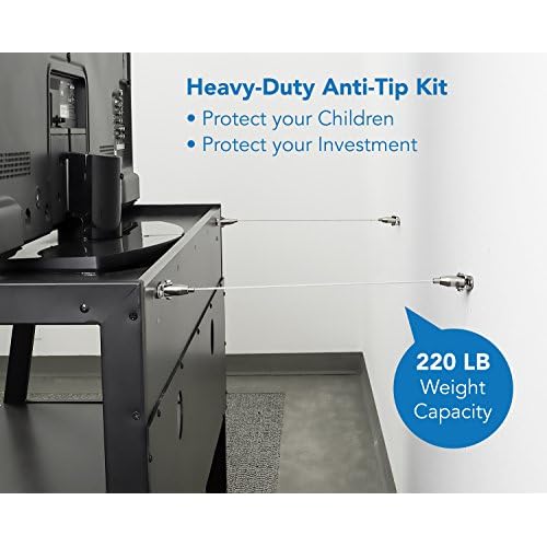 Mount-It! Furniture Anti-Tip Anchor - Steel Child Safety Straps | Secure Wall Anchors for Bookshelf, Dresser, Cabinet, Earthquake Protection for Babies and Pets, 2 Pack, Hardware Included