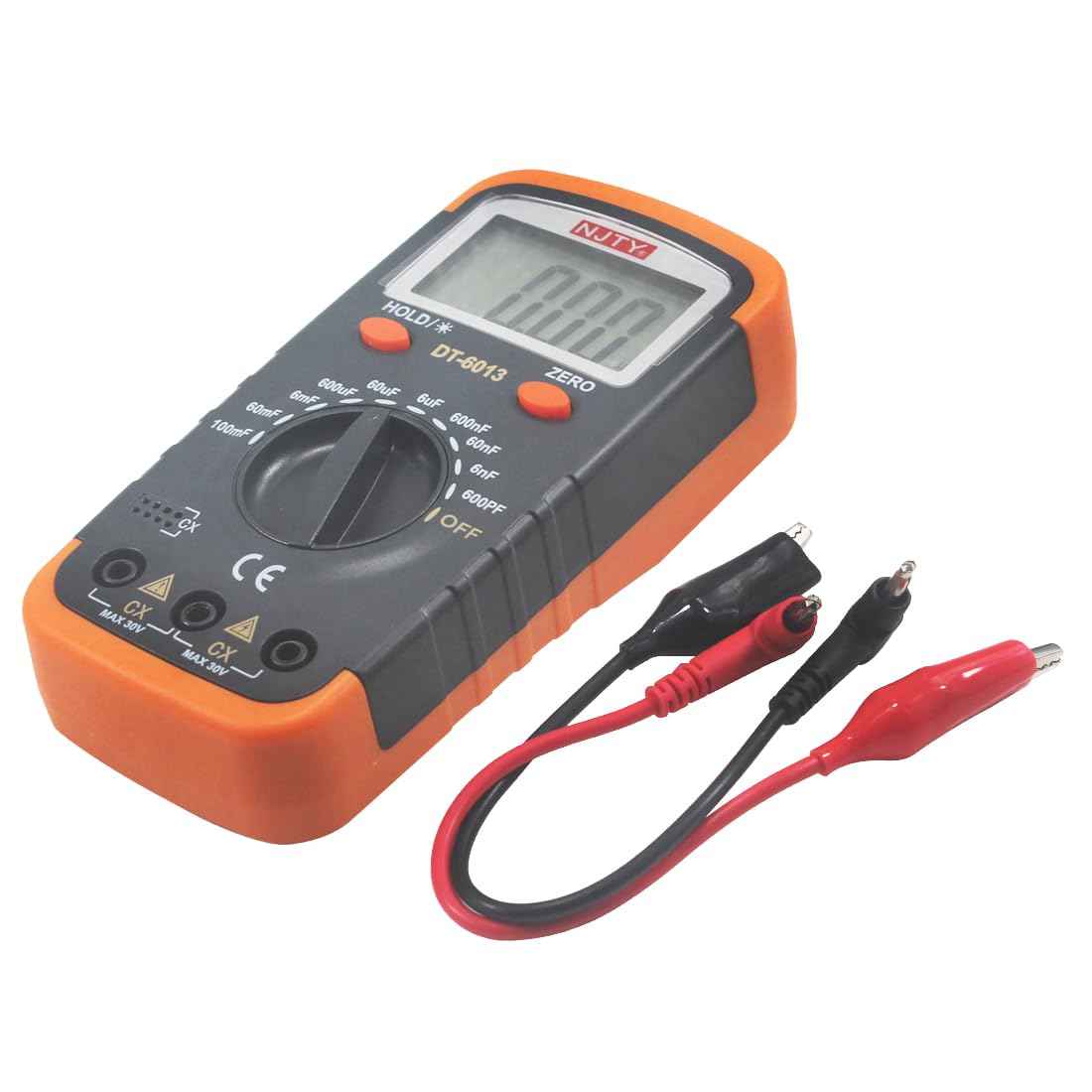 DT6013 Digital Capacitor Meter, 6000 Counts Capacitance Tester Large LCD Screen Display Capacitance Meter 0.1pF - 6000uF