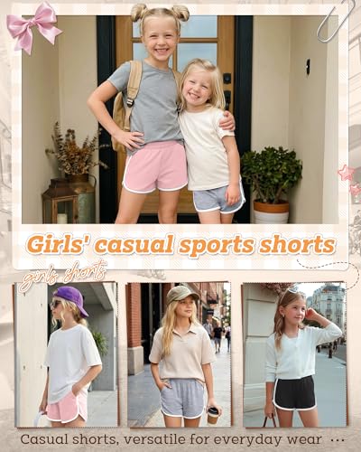 3 Pack Girls' Athletic Dolphin Shorts - Pink, Light Gray, Black