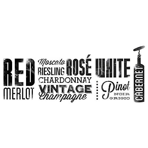 RoomMates RMK2649SCS Wine Lovers Peel and Stick Wall Decals, Black