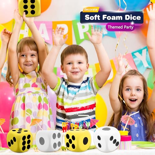 Giant Foam Dice Set 6 Inches Color Set of 6 - Educational, Party & Family Game Toy