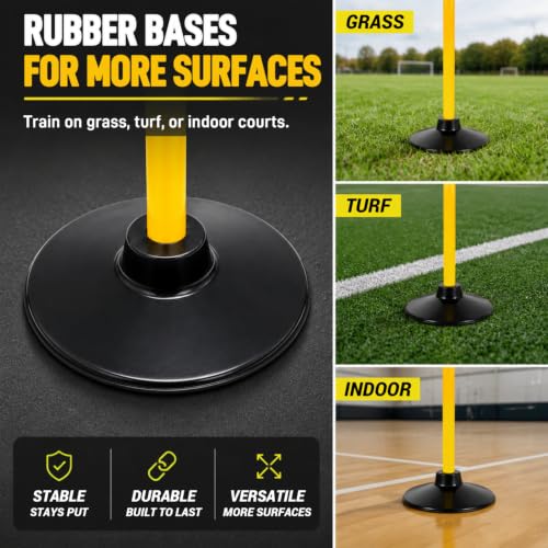 Adjustable Agility Training Poles - 6 Pack for Sports & Pets