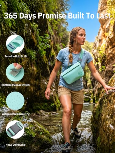 IPX7 Waterproof Fanny Pack Dry Bag - Mint, 2.5L for Kayaking