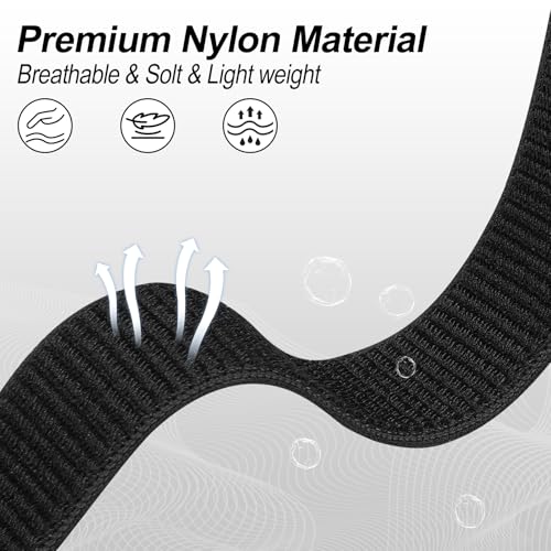 18mm Nylon Sport Watch Band for 40mm-42mm Smartwatches - Black