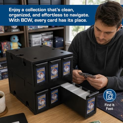 BCW Translucent Card Partitions - Frosted Plastic Dividers for Card Bins, 12 Pack (Standard Size)