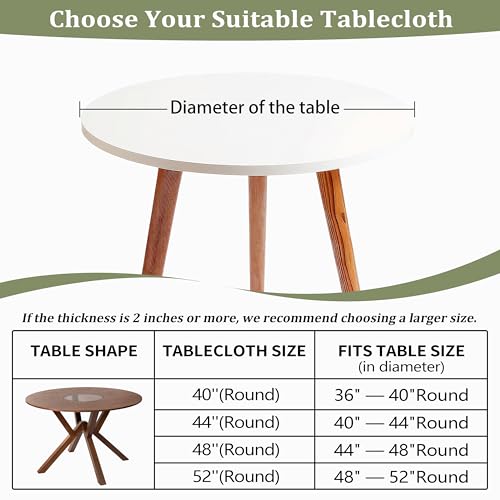Butaluk Round Fitted Tablecloth 40-44 inch Elastic Waterproof Blue - Outdoor Picnic Table Cover