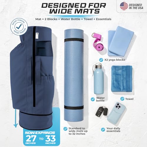 Expandable Yoga Mat Bag - Adjustable Strap, Fits Mats Up to 32 Inches