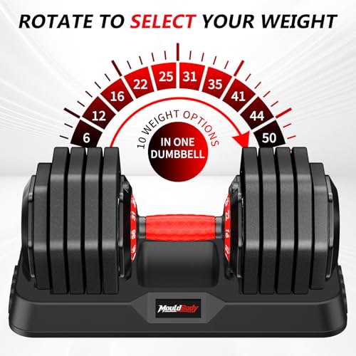 Adjustable Dumbbell Set 50 lb - 10-in-1 Weight Training Equipment